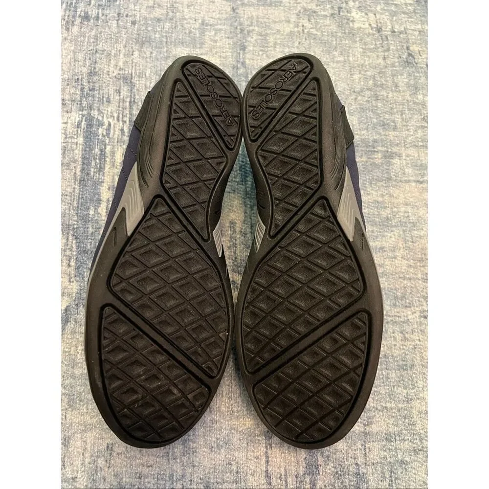 NIB A2 by Aerosoles Navy Blue Fabric Envelope Side Zip Slip On Shoes 7 Wide